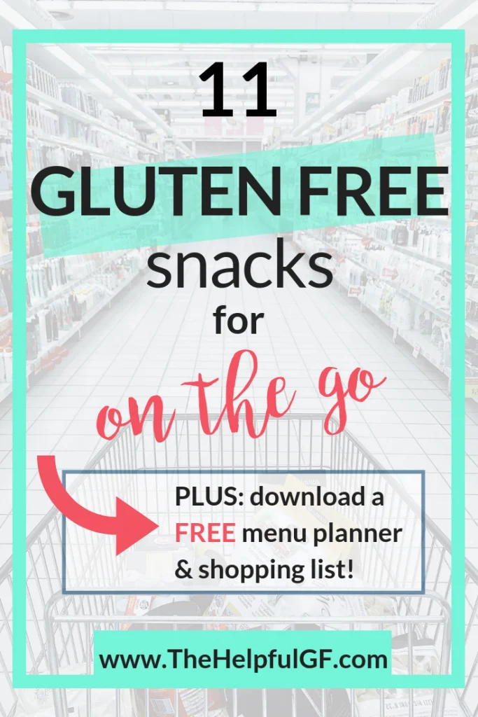 gluten free snacks on the go pin for pinterest