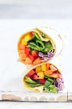 rainbow vegetable tortilla wrap