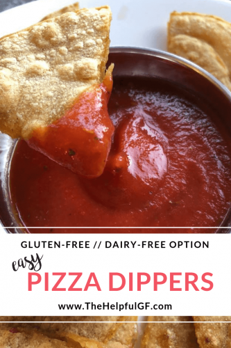 gluten-free pizza quesadilla in marinara sauce