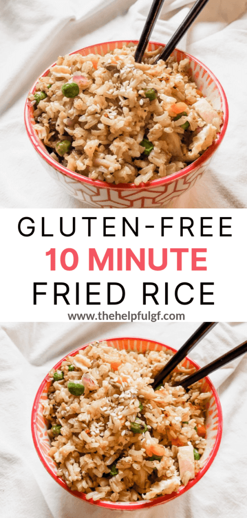 two bowls of gluten free chicken fried rice
