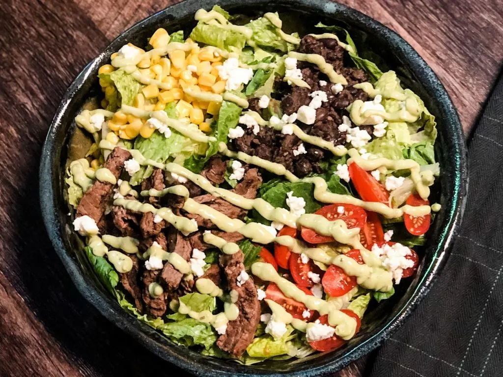 Steak Salad Assembled wide crop