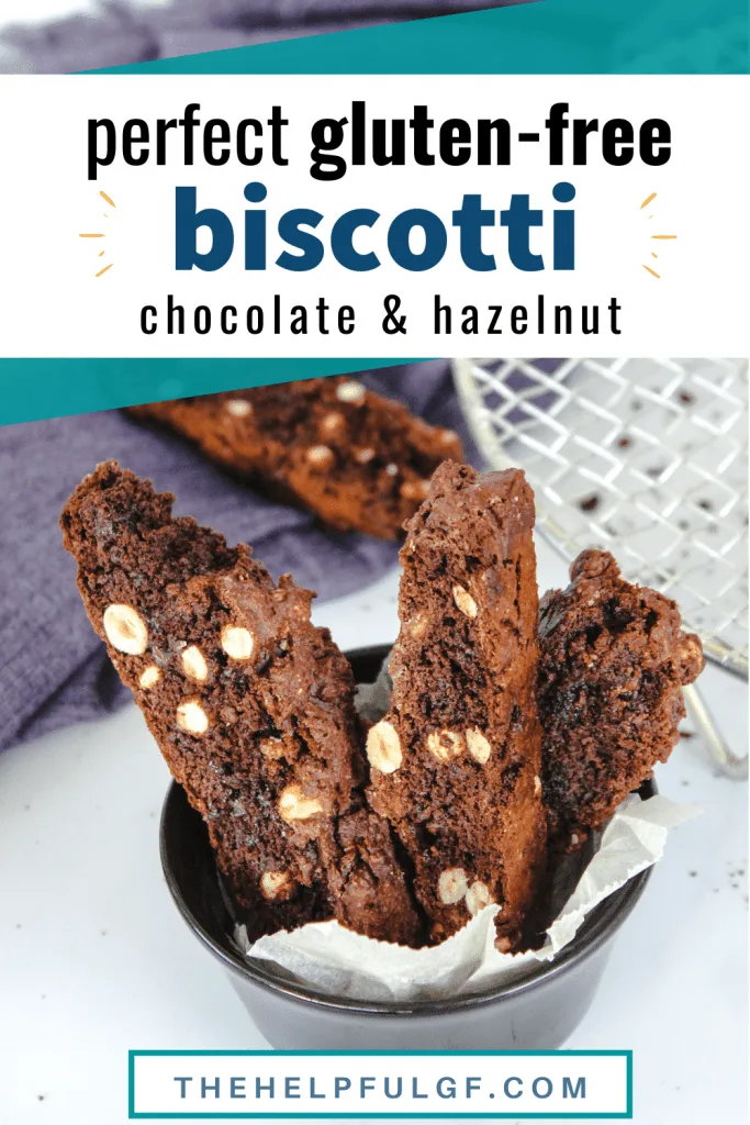chocolate hazelnut biscotti 3 pieces in serving cup