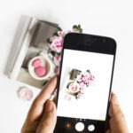 taking picture of flatlay with a cellphone camera