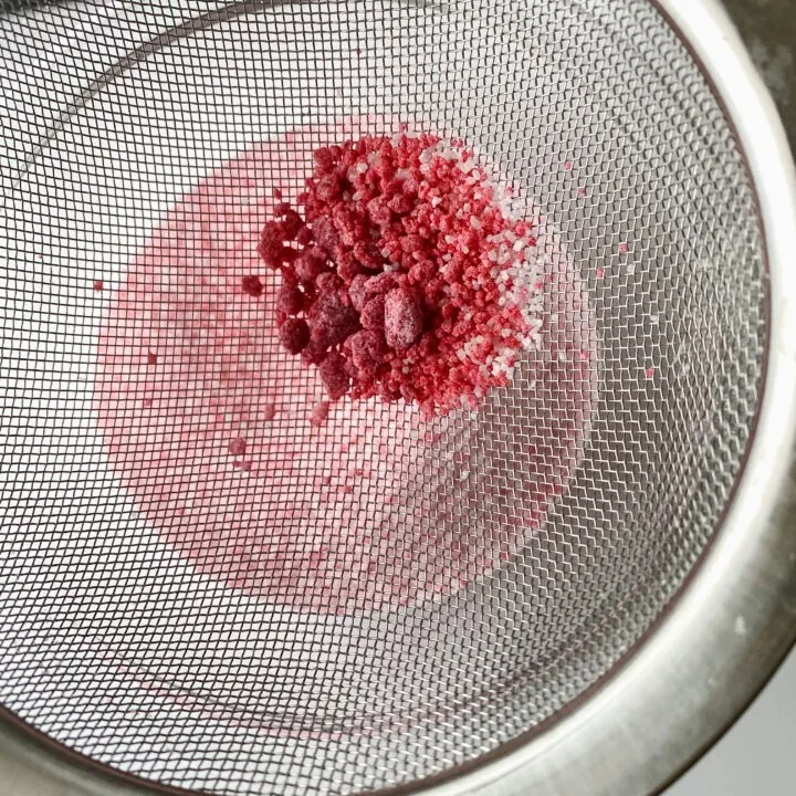 Sifting pink diy sanding sugar