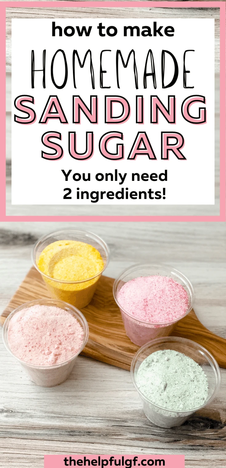 pink, orange, yellow, and green sanding sugar on wooden board