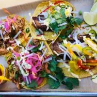 pan of tacos from Cholo Soy Tacos at West Palm Beach