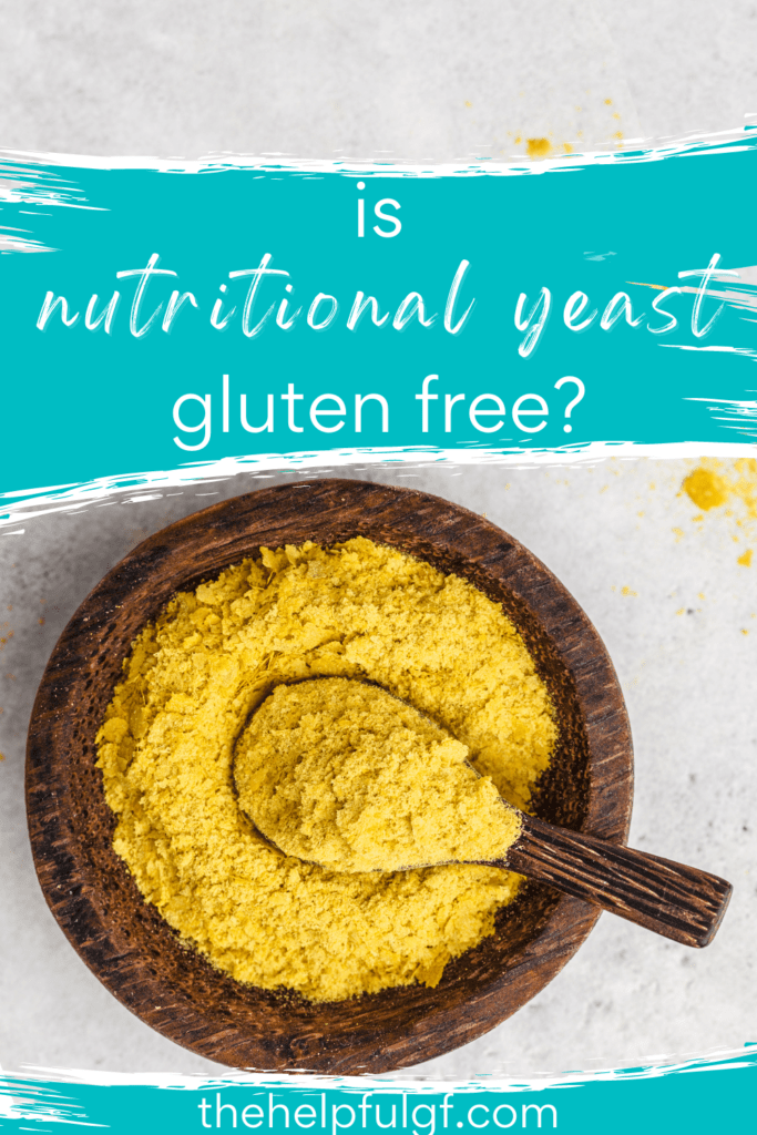 wooden bowl of nutritional yeast and is nutritional yeast gluten free
