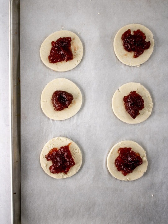 gf pop tart shells topped with strawberry jam