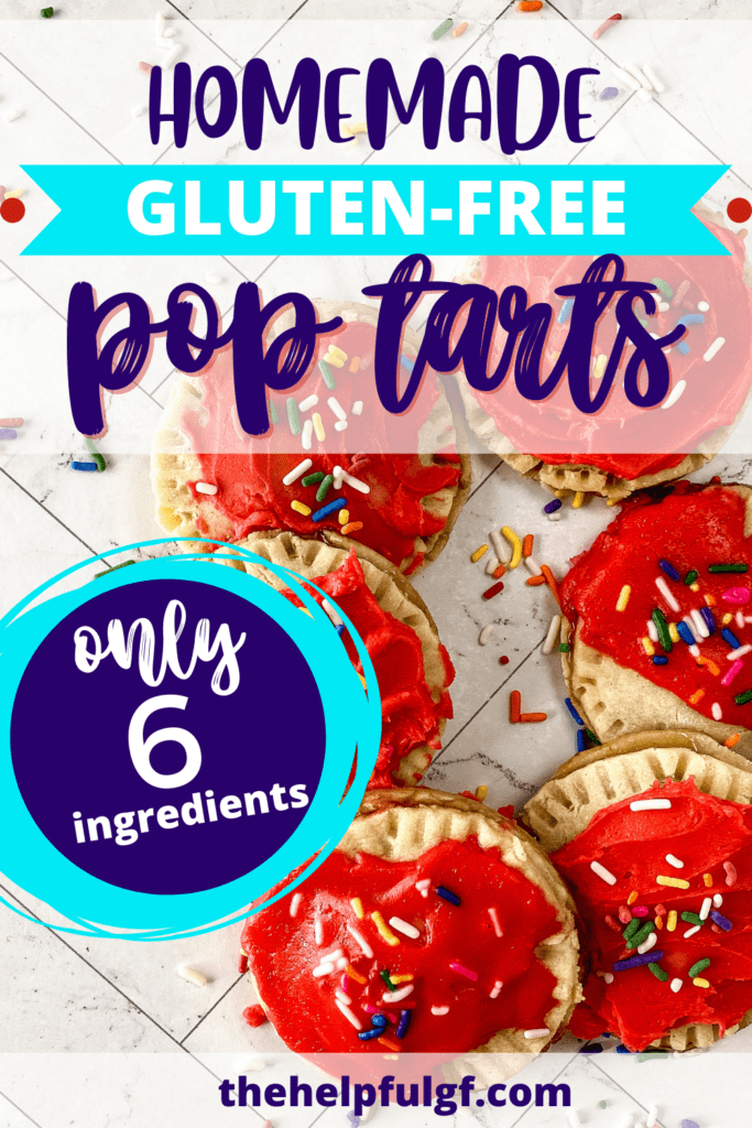 pin image for homemade gluten free pop tarts topped in red icing with sprinkles