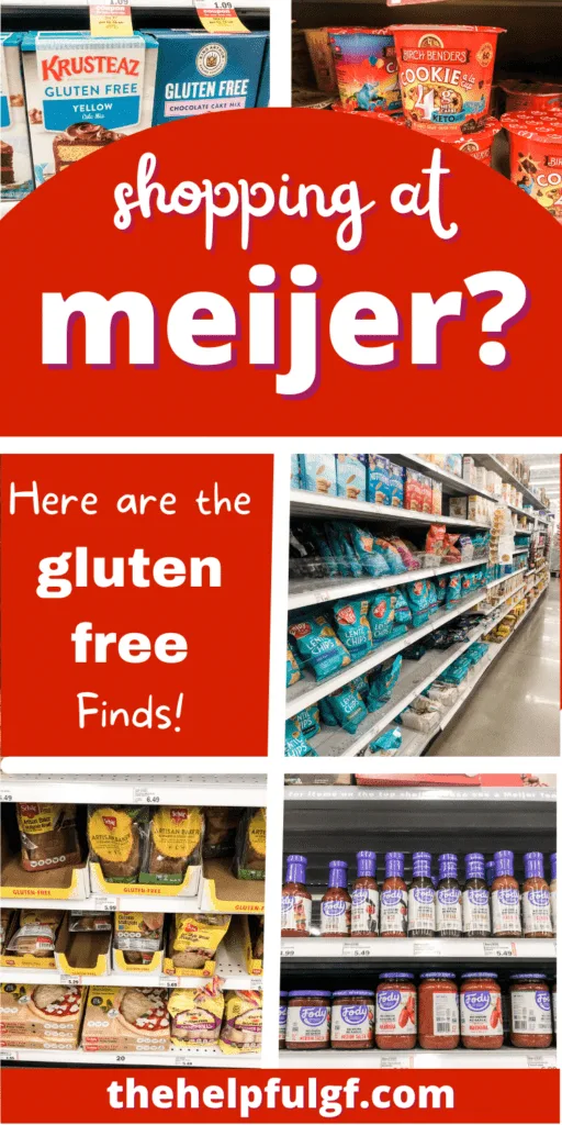 pin image for shopping gluten free at meijer with cake mixes, fody, schar, and enjoy life products