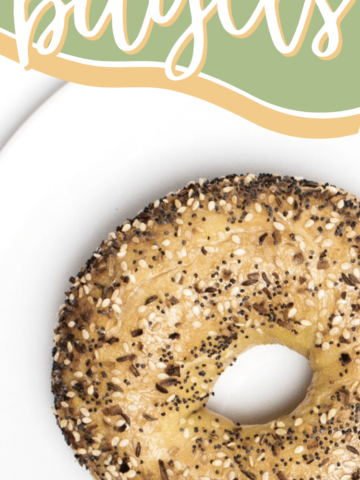 gluten free everything bagel with text the best gluten free bagels