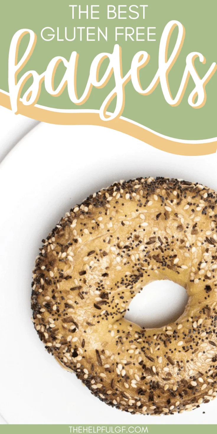 gluten free everything bagel with text the best gluten free bagels