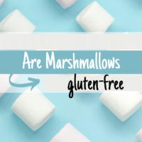 gluten-free marshmallows on blue background