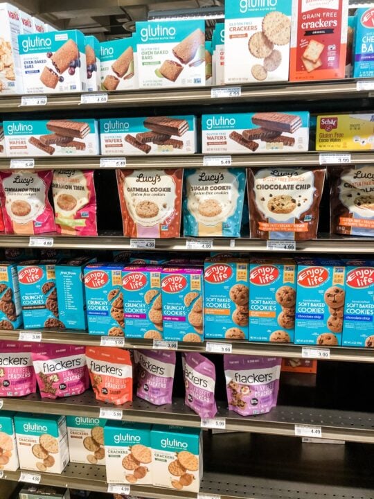 gluten free snack products at strack and van til grocery stores