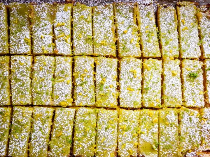 finished gluten free lemon lime bars in pan