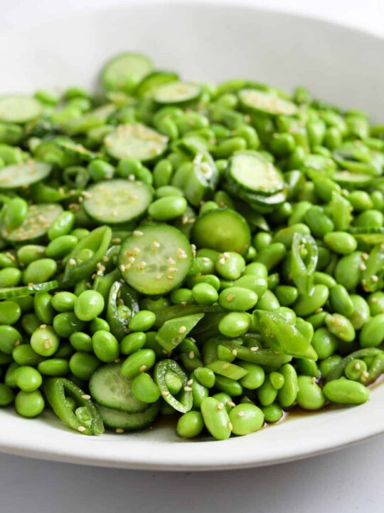 edamame salad with cucumber and beans