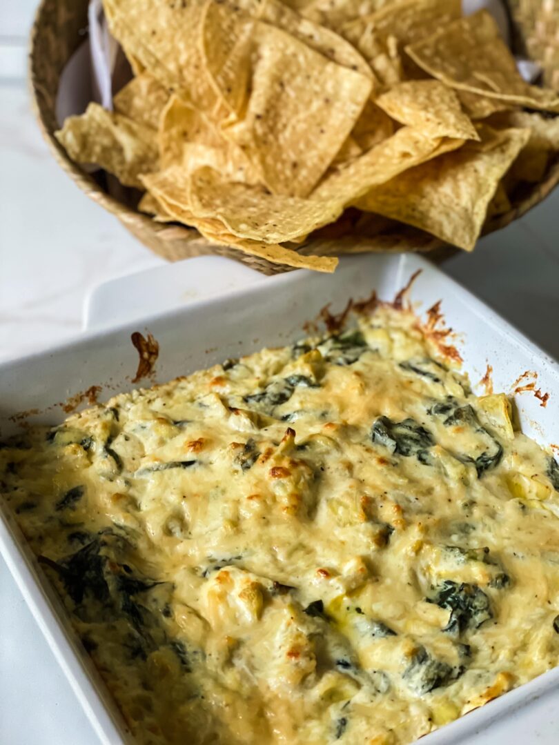 Oven Baked Gluten Free Spinach Artichoke Dip - The Helpful GF