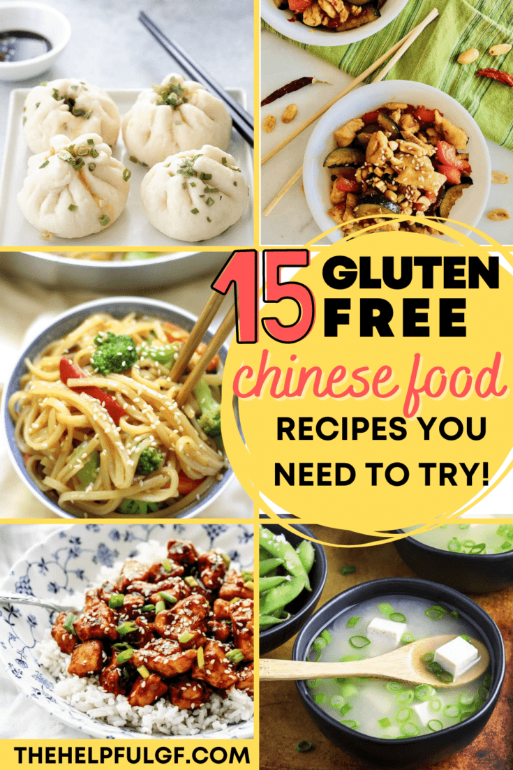 pin image of gluten free chinese food recipes you need to try lo mein, orange chicken, miso soup, dumplings and more
