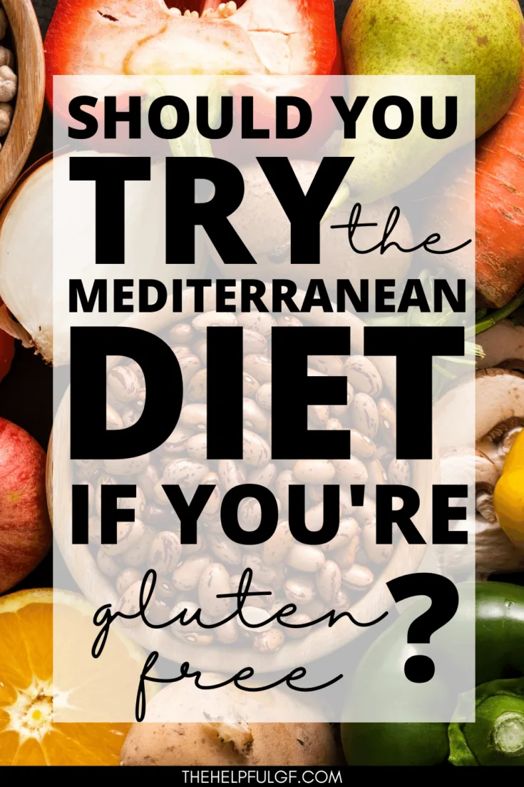 picture of mediterranean diet foods with text overlay