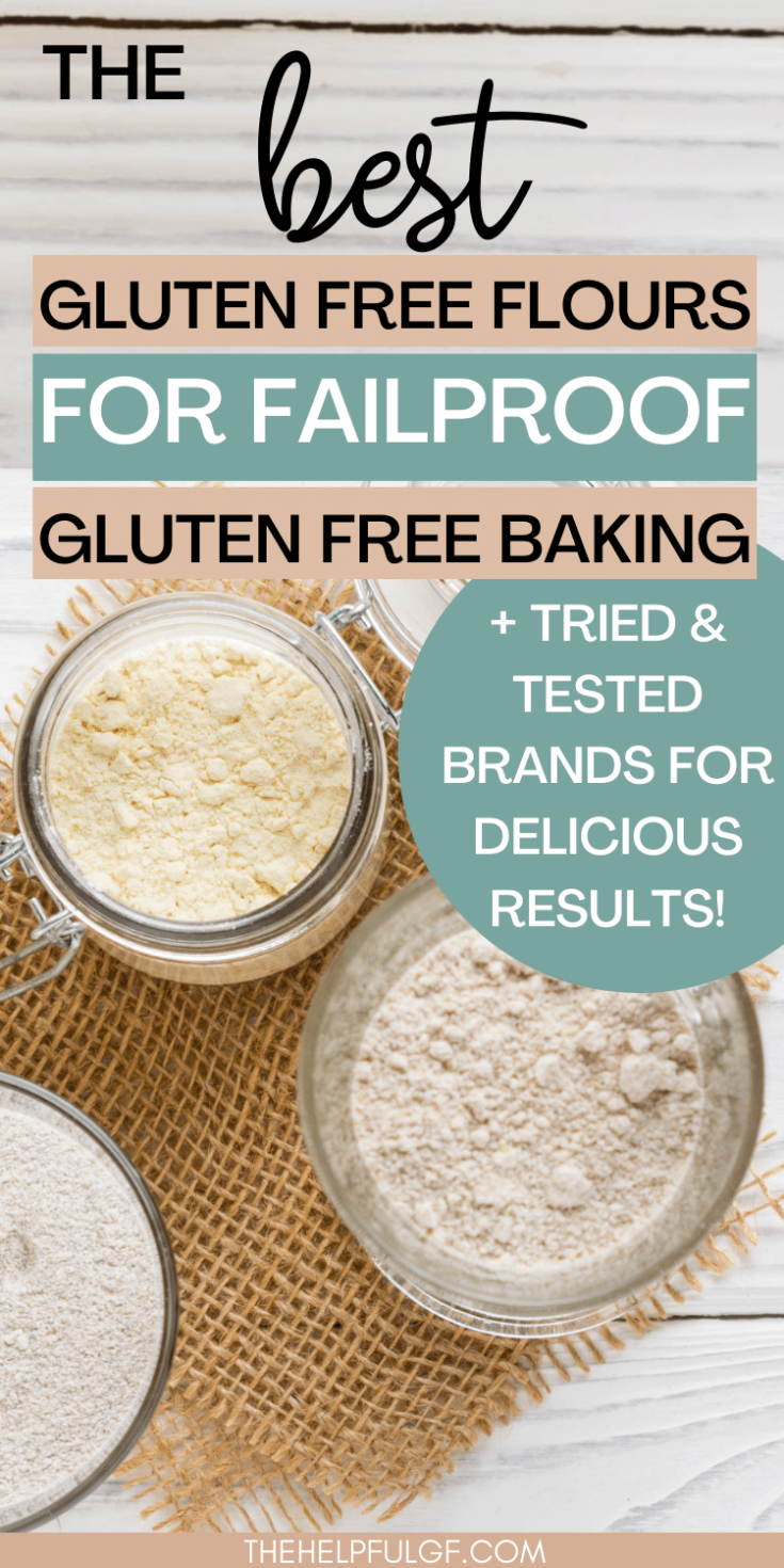 pin image of jars with gluten free flour with pin text