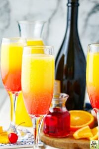 cherry orange and champagne mimosas