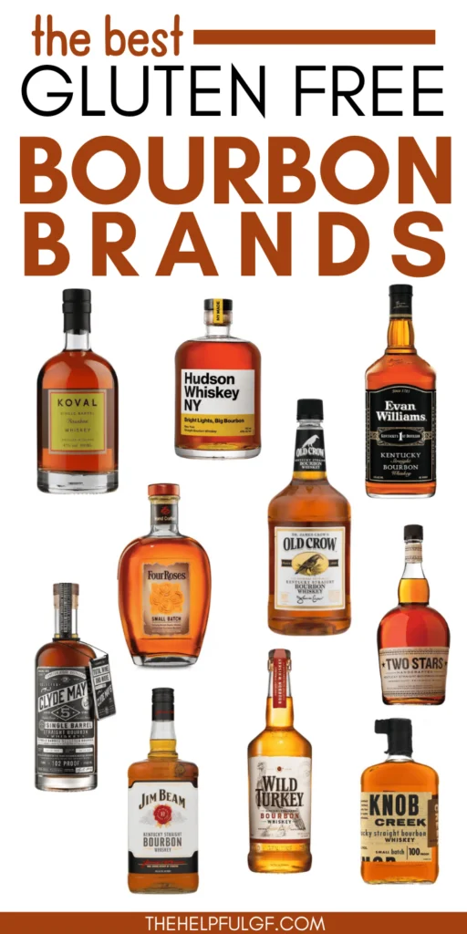 collage of the bottles of best gluten free bourbon brands