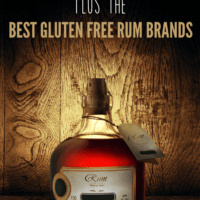 A bottle of rum against a wood background with text overlay that says Is rum gluten free? Plus the best gluten free rum brands.