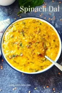 plant based superfood spinach dal in bowl