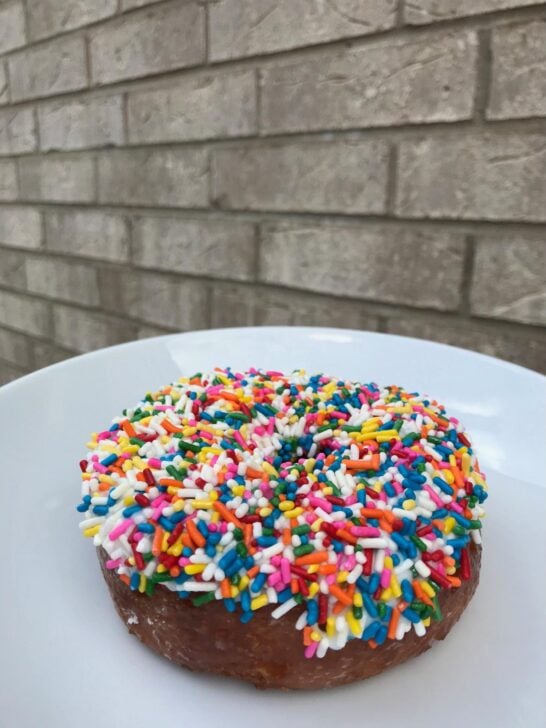 Gluten Free Donut topped with rainbow sprinkles from Do-Rite Donuts in Chicago