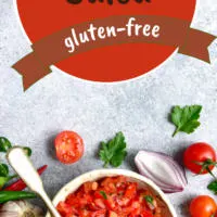 image of fresh pico de gallo in a bowl with text is salsa gluten-free?