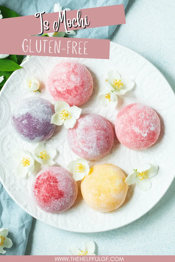 Gluten Free Mochi in an assortment of flavors on a white plate