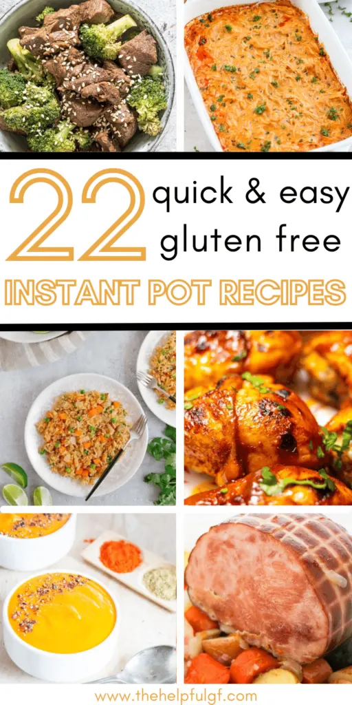 gluten free instant pot recipes pin image with collage of recipes