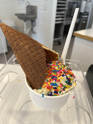 gf ice cream cone with sprinkles from cone and crumb in Westfield