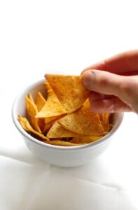 homemade gluten free vegan Doritos snack chips