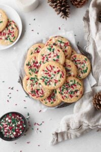 gluten free christmas cookies with red and green sprinkles