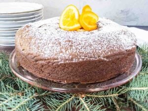 gluten free dairy free spice cake recipe topped with lemons