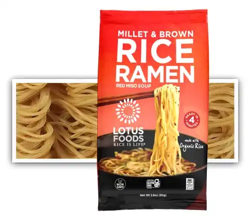 Lotus Foods Bulk Food Organic Millet & Brown Rice Ramen Noodles, 2.8 Oz (Pack of 10)