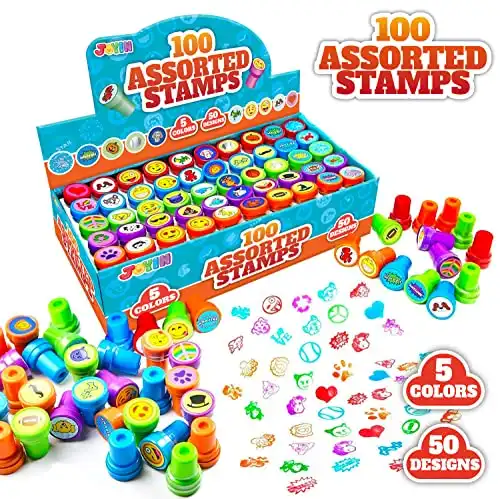 JOYIN Assorted Halloween Self-Ink Stamps for Kids, 100PCS