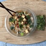 gluten-free vegan ramen soup in glass bowl