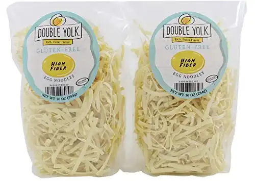 Double Yolk Gluten Free High Fiber Egg Noodles, 10 Ounce Bag (Pack of 2)