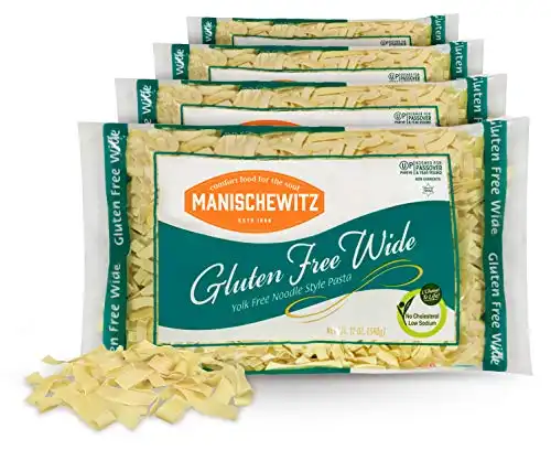 Manischewitz Gluten Free Wide Egg Noodles (4 Pack) Yolk Free, Kosher