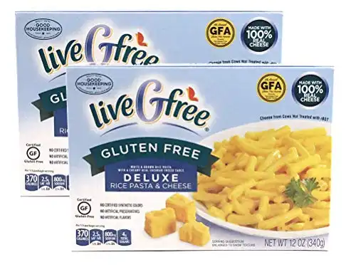 liveGfree Gluten Free Deluxe Macaroni and Cheese (Rice Pasta and Cheese, 2 Boxes)