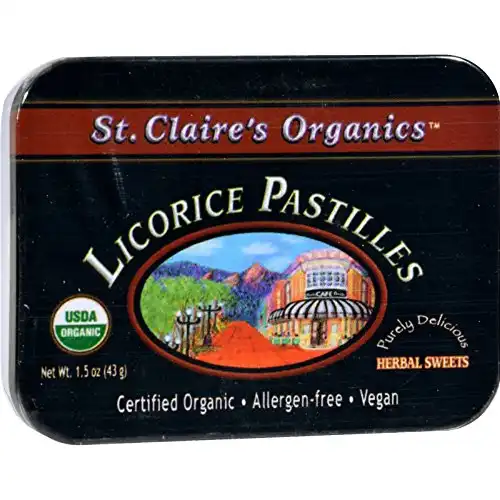 St. Claire's Organic Candy, Licorice Pastilles, 1.5 Ounce (Pack of 6)