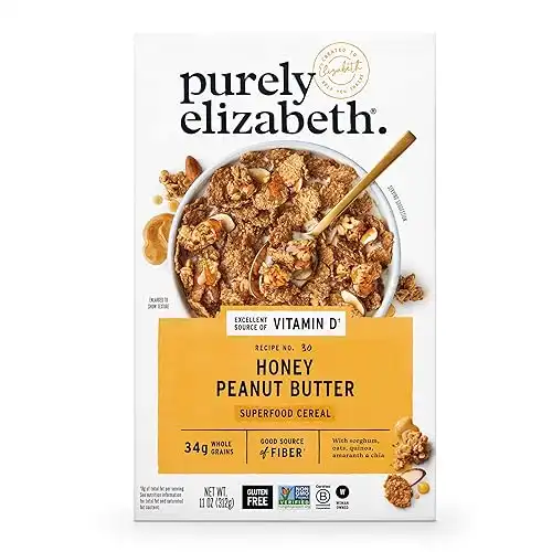 Purely Elizabeth, Honey Peanut Butter, Superfood Cereal with Vitamin D, 6g Fiber