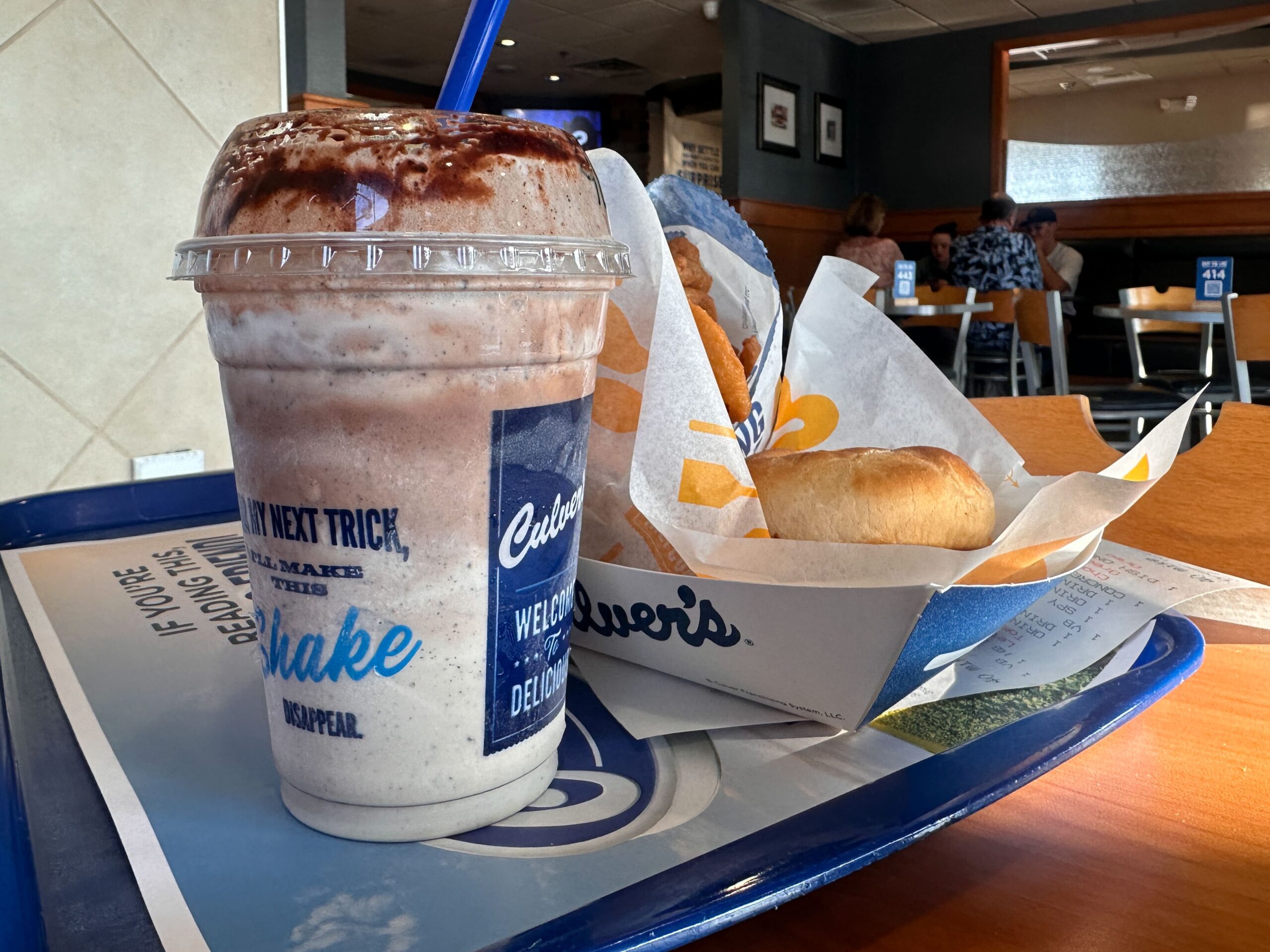 culvers custard and food on tray