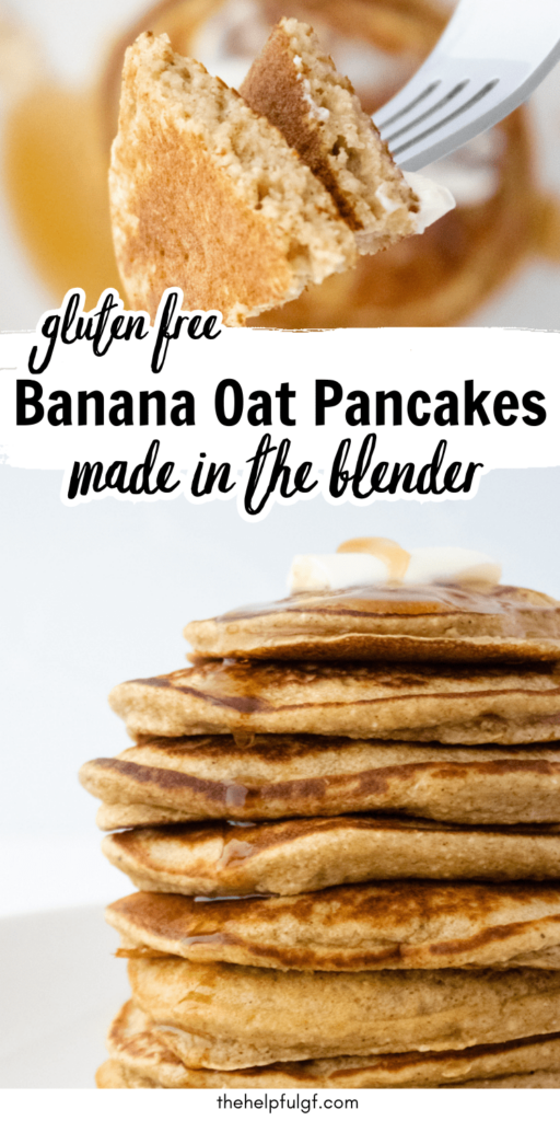 pin image for gluten free banana oat pancakes recipe
