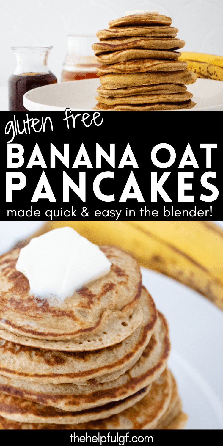 pin image for gluten free banana oat pancake recipe