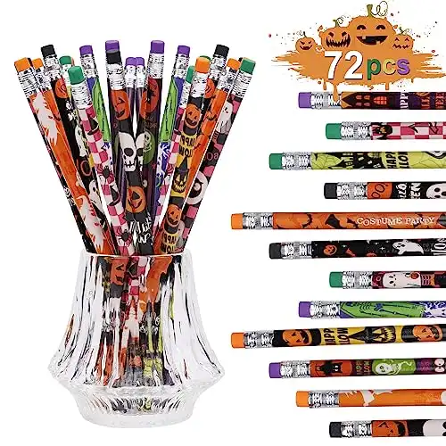 Halloween Pencils, Trick or Treat Prizes, 72Pcs