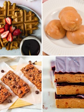 collage of protein powder recipes for thumbnail