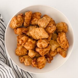 thumbnail image of chick-fil-a copycat gluten free chicken nuggets on white plate